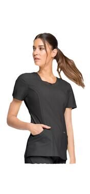 Cherokee Infinity Scrub Top V-Neck Black Medical Style 2624A Women’s LARGE